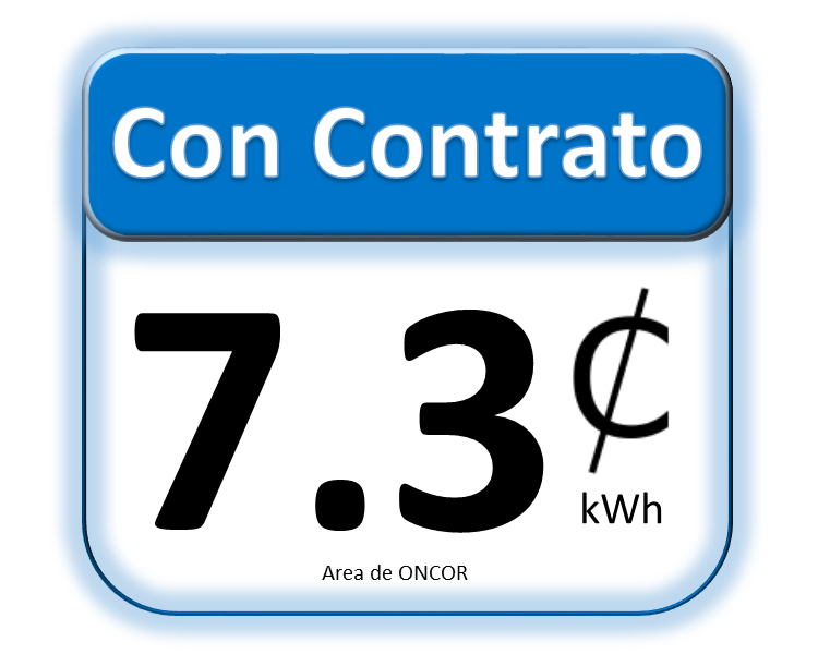 Electricidad Residencial Mes por Mes. Servicio de luz el mismo día. Electricidad para el hogar. 7.3C cents per kwh.