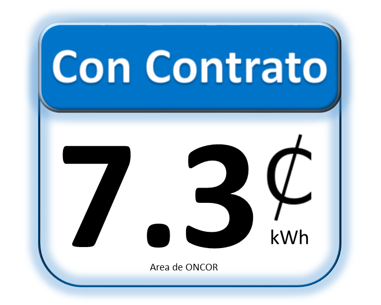 Tarifa Eléctrica. Electricidad Residencial Mes por Mes. Servicio de luz el mismo día. Electricidad para el hogar. 7.3C cents per kwh.