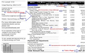 Como leer su Factura de luz mensual