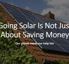 Going Solar Is Not Just About Saving Money